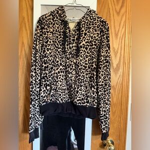 Love Pink Beige and Black Leopard Print Jacket